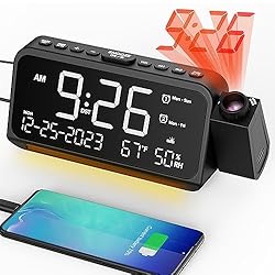 Projection Alarm Clock for Bedroom, Digital Clock