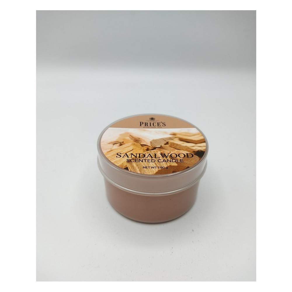 Price's - Sandalwood Tin Candle - Classic, Woody, Quality Fragrance - Long Lasting Scent - Ideal for All Occasions
