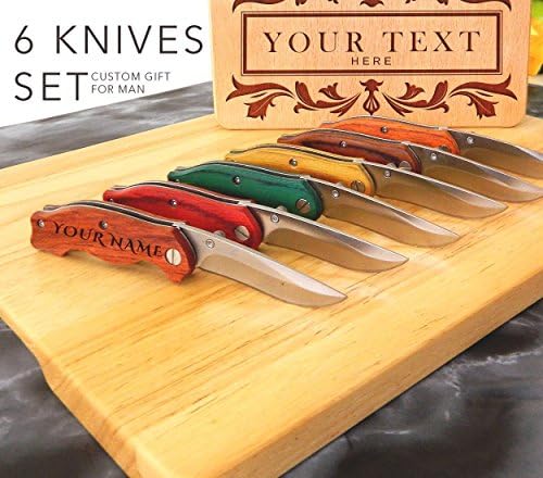 Set 6 Knife, Personalized Knife, Engraved Knife, Custom Knife, Pocket Knife, Groomsmen Gift, Folding Knife, Engraved Pocket Knives, Personalized Pocket Knives