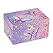 JewelKeeper Butterfly Flower Music Jewelry Box, Purple and Pink Design, Waltz of the Flowers Tune