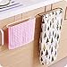 Alliebe 2pcs Towel Rack Hanging Holder for Organizer Bathroom Kitchen Cabinet Cupboard Hanger Over Door（White）