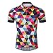 Men's Cycling Jersey Short Sleeve Bike Clothing Multicolored Diamond Size XL