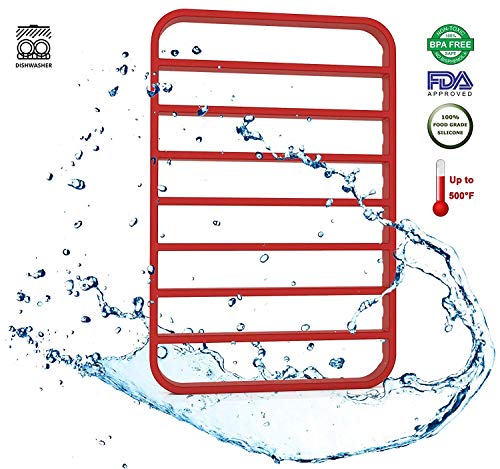 STAN BOUTIQUE Nonstick Baking/Cooling/Roasting Racks for Oven - (12" X 17") Silicone, Red