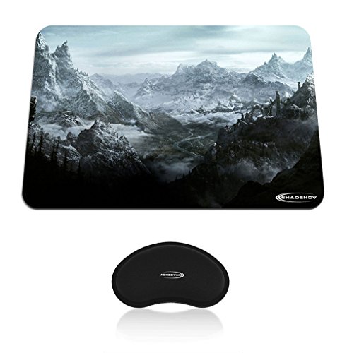 SHADENOV - SKYRIM MOUNTAIN - Gaming Mouse Pad And Mouse Wrist Rest - 2 Items In 1 Set