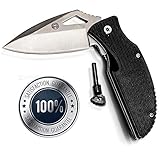 Ultimate Survival Pocket Knife Ferro Rod Fire Starter | Sharp Stainless Steel Blade & Non-Slip Ergonomic Handle | Robust Design Camping