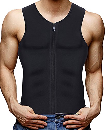 Hot Thermo Sweat Vest, Exercise Trainer Cincher for Men Perfect Muscle Body (X-Large, Black(Sport loss))