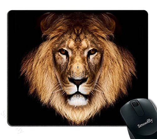 Smooffly Lion Gaming Mouse Pad Custom,Huge Male African Lion Head Mouse Pad 9.5 X 7.9 Inch (240mmX200mmX3mm)
