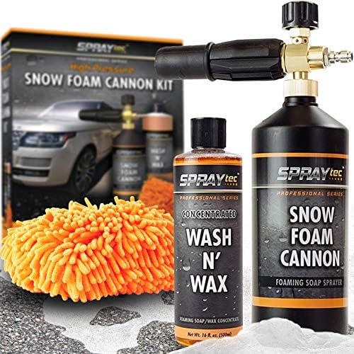 Foam Cannon Nozzle Snow Soap Blaster Attachment Kit w/Microfiber Mitt