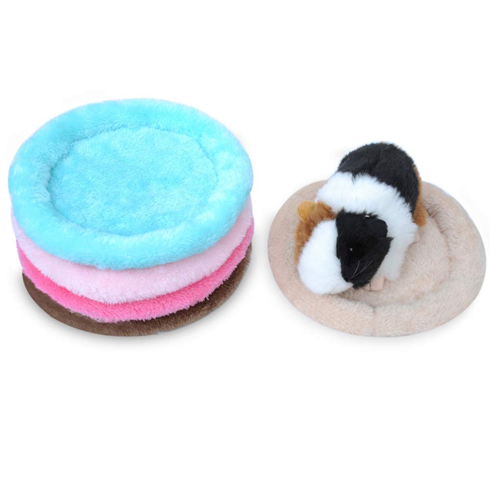 SMDARROY 5PCS Soft Plush Pet Bed Winter Small Animal Cage Mat Guinea Pig Hamster Sleeping Bed