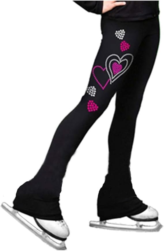Figure Skating Pants Ice Skating Leggings Practice Trousers Sparkle