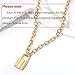 Krun Punk Style Lock Necklace Pendant Influx Men Women Y Shaped Long Multilayer Chain Fashion Jewelry