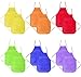 12 Pack 6 Colors Children's Artists Fabric Aprons-Kitchen, Classroom, Community Event, Crafts & Art Painting Activity-Safe Clean for Kids Painting Apron