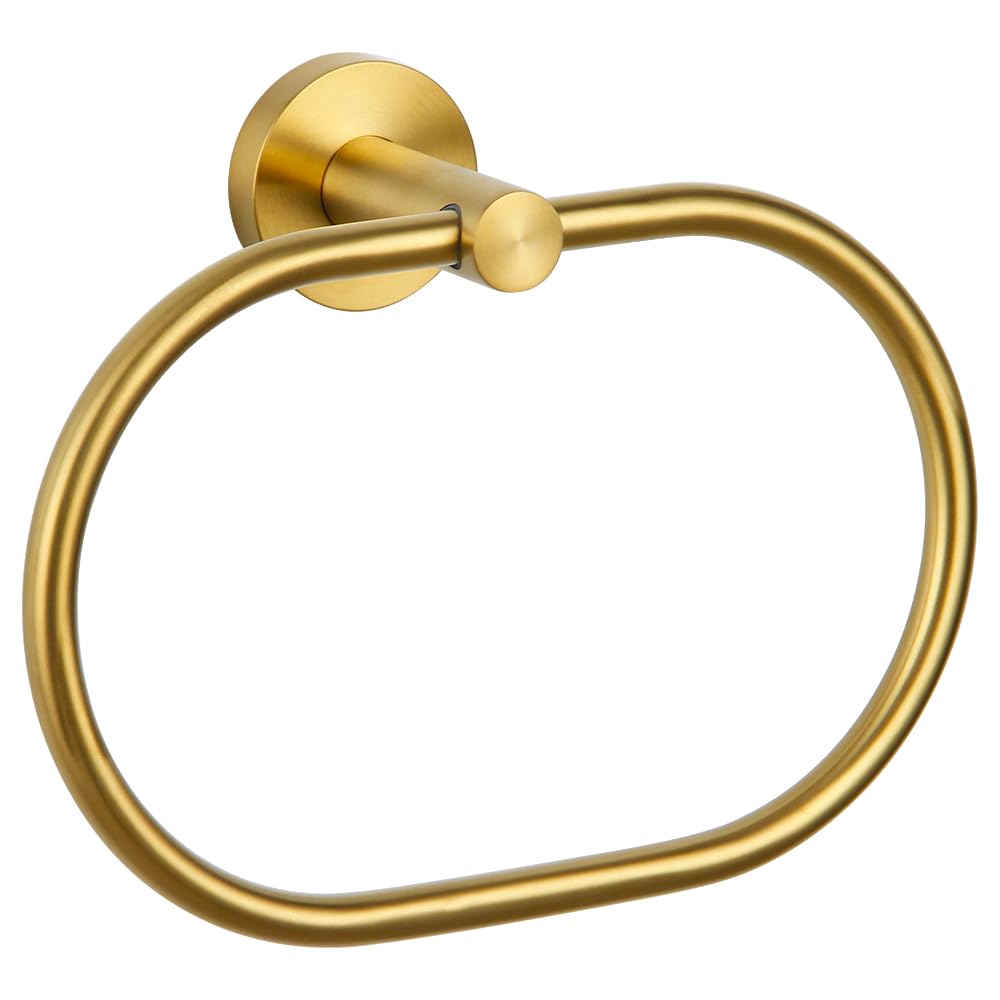 Bath Towel Ring Brushed Gold, APLusee 304 Stainless Steel Swivel Hand Towel Holder Dry Rack Near The Sink, Modern Bathroom Accessories