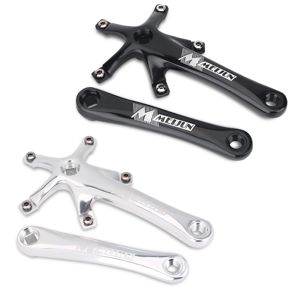 VGEBY Bike Crankset, Left and Right Crank Arms for Single Speed Bicycle(Silver) Cycling Bicycles And Spare Parts
