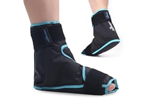 NEWGO Ice Pack Foot Ankle Ice Pack Wrap for Plantar Fasciitis, Foot Surgery Recovery, Hot Cold Therapy Ice Boot for Bunions, Ankle Injury, Swelling, Burning Feet - Black