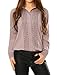 Allegra K Women's Tile Print Long Sleeves Buttoned Tunic Shirt Pink XL