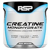 RSP Creatine Monohydrate - Pure Micronized Creatine Powder Supplement for Increased Strength, Muscle Recovery, and Performance for Men & Women, Unflavored, 500 grams