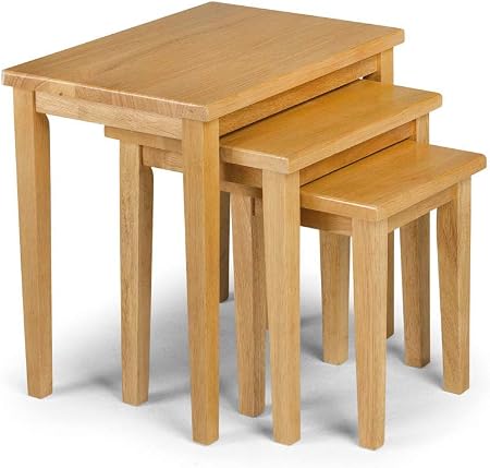 Julian Bowen Cleo Nest Of Tables Oak Amazon Co Uk Kitchen Home