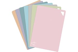 CHEODIN 7 Pieces Plastic Flexible Cutting Boards for Kitchen, Non Slip Cutting Mats with Food Icons, Easy-Grip Handles, BPA- Free, 15"x12"