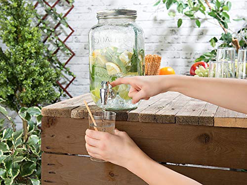 PEARL Wasserspender: Retro-Getränkespender aus Glas, Einmachglas-Look, Zapfhahn, 3,5 Liter (Wasserspender Glas mit Hahn, Glasbehälter mit Zapfhahn, Wasserkanister) – Bild 5
