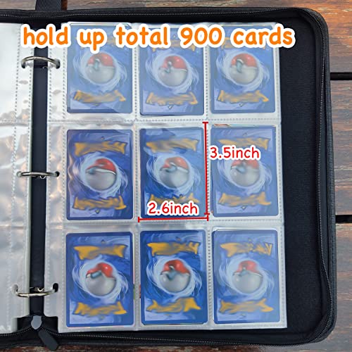 EPUZIYI 9-Pocket Card Binder For Pokemon Card, Card Holder Binder Holds 900 Cards with 50 Removable Sleeves, Big Carrying Case, Cute Collection Card Folder Album Book Organizer with Zipper (Cyan) in Saudi EPUZIYI 9-Pocket Card Binder For Pokemon Card, Card Holder Binder Holds 900 Cards with 50 Removable Sleeves, Big Carrying Case, Cute Collection Card Folder Album Book Organizer with Zipper (Cyan) in Saudi