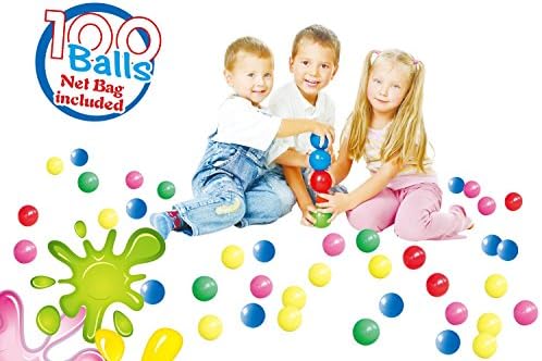 POCO DIVO 100 Pit Balls Magic Funball 5-Color Crushproof Kids Play Ocean Ball with Mesh Bag