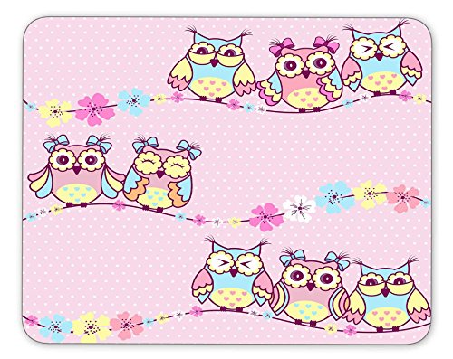 Beautiful owls mouse pad, Natural Rubber Mouse Pad, Quality Creative Wrist-protected Wristbands Personalized Desk, Mouse Pad (9.5 inch x 7.9 inch)
