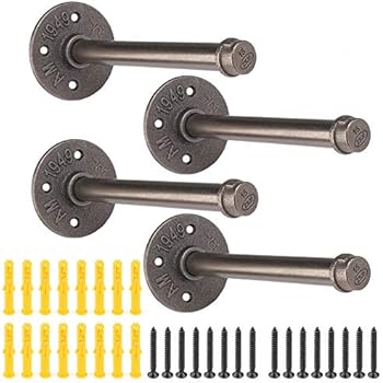 Amazon.com: Rustic Pipe Shelf Brackets Industrial Floating