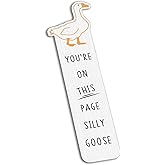 Funny Silly Goose Bookmarks - Valentines Bookish Items, Funny Bookmark for Reading Women Book Lovers, Metal Bookish Items for Book Club, Valentines Anniversary Birthday Gift for Women Men Adults