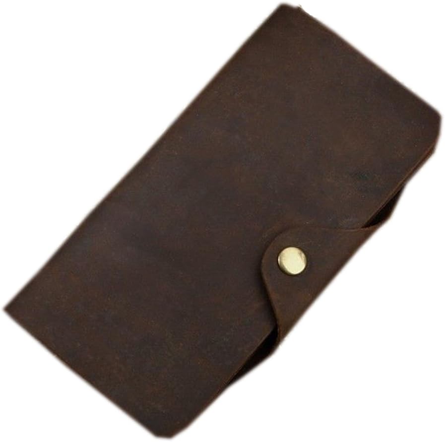 New! Men and Women Hand Made Bi-fold Leather Long Brown Wallet