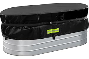 GECIC 8 ft Cold Plunge Tub Cover Stock Tank Cover 8ft Horse Trough Cover for Farm Water Tank Cover Ice Water Therapy Ice Bath Cover Cold Water Cover Fits 2x3x8 ft Oval Galvanized Tank Waterproof(Cover Only)