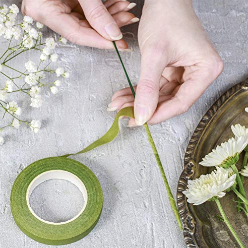 Floral Tape - MeiMeiDa 10 Rolls Flower Adhesives Stem Wrap for Florist Making Beautiful Bouquet Arrangement, Wedding Wreath and Other DIY Crafts, 0.47 Inch x 30 Yard Each Roll, Multicolored - Thumbnail 6