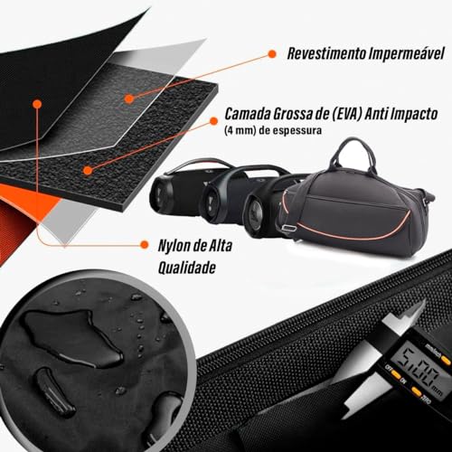 Bolsa Case Capa Bag Triboshop para Boombox 3 2 1 Com Bolso Alça Resistente - Resistente a Agua, Acolchoado Premium