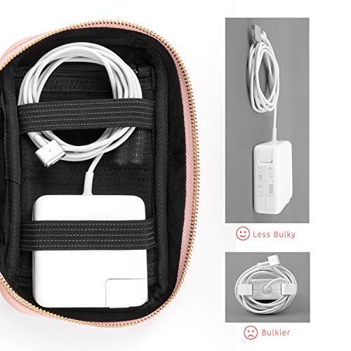 Comfyable Power Cord Holder Bag, Electronics Travel Organizer Case, Charger Cord Organizer, Electrical Cord Storage, Cable Wire Pouch (Pink) - Thumbnail 5