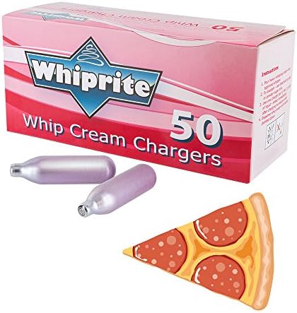 WhipRite 50 Pack Whipped Cream Chargers N2O with Pizza Magnet