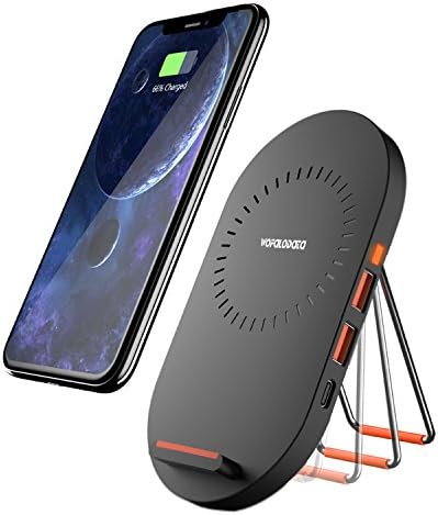 Type C Wireless Charger Pad , Wofalodata 2 in 1 Fast Charging Stand Mat Dock 10W for Samsung S7/S7 Edge/S8/S8 Plus/ Note 8, Note 5, Nexus 6/5/4, LG G6 and All QI-Enabled Devices