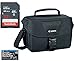 Canon 100ES Well Padded Multi Compartment Compact Digital SLR EOS Rebel Camera Gadget Case + SanDisk 32GB High Speed Memory Card +Cleaning Cloth for 77D, T6s, T7i, T6i, T5i, SL1, T6, T5, 70D, 80D & 6D