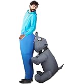 Riidmaax Inflatable Costume Adult Dog Bitting Butt, Funny Halloween Blow Up Costume for Women Men