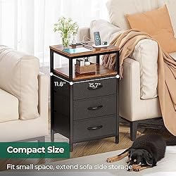 Huuger Nightstands Set of 2, 27.6 Inch End Tables