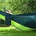 Ufanore Camping Hammock Lightweight Nylon Portable Hammock Easy Assembly Best Parachute Double Hammock (Light Green & Blackish Green with net, 102in 55in)