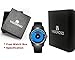 VIGOROSO Men's Watch Stainless Steel Rubber Waterproof Quartz Sports Wrist Watch(Black&Blue)