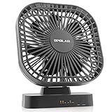 OPOLAR 5 Inch Desk Fan with Timer, USB or AA Battery Operated, 3 Speeds, Extra Quiet, 7-Blade Design, Adjustable Angle, for Office Desk, Hurricanes, Bedroom and Outdoor (Without Batteries)