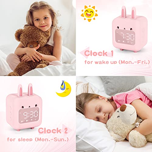 Kids Alarm Clock, Digital Alarm Clock for Kids, Cute Bunny Alarm Clock