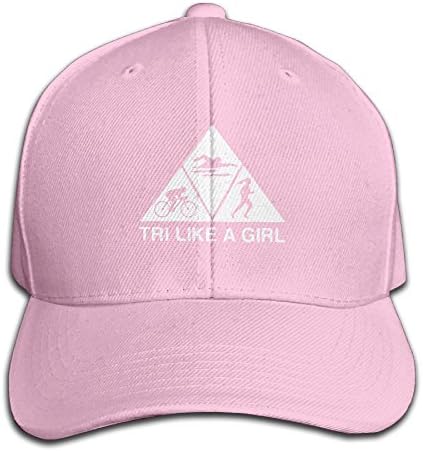 Triathlon Like A Girl Adjustable Baseball Caps Unstructured Dad Hat 100% Cotton Pink