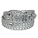 CTM Women's Western Belt with Rhinestones and Studs, Small, Silver