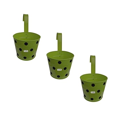 Kraftsplanet Garden Decor Set of Three Polka Design Railing with Detachable Hooks Set