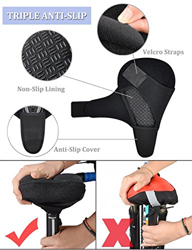 Foneso Gel Bike Seat Cover Bike Saddle Cushion Extra Soft Gel Bicycle Seat with Waterproof Cover - Thumbnail 3
