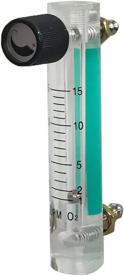 Acrylic Air Oxygen Gas Flowmeter with Control Valve for Measuring Controlling Gas Flow 0.1-1LPM - Multi, 1-15L