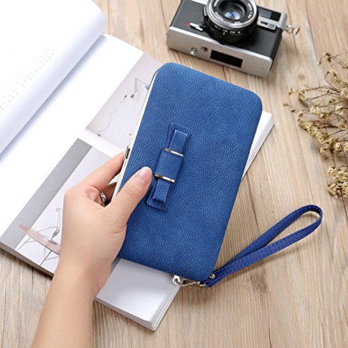 Achieer Women Bowknot Wallet Long Purse Phone Card Holder Clutch Large Capacity Pocket