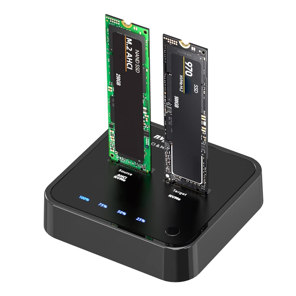 ISHEEP 2 Bay M.2 NVMe Clone Docking Station. Tool-Free Type-C USB 3.2 Gen2x2 20Gbps. Support Offline Clone and System Disk Copy for B&M NVMe/MacBook AHCI Key SSDs. K3016P2